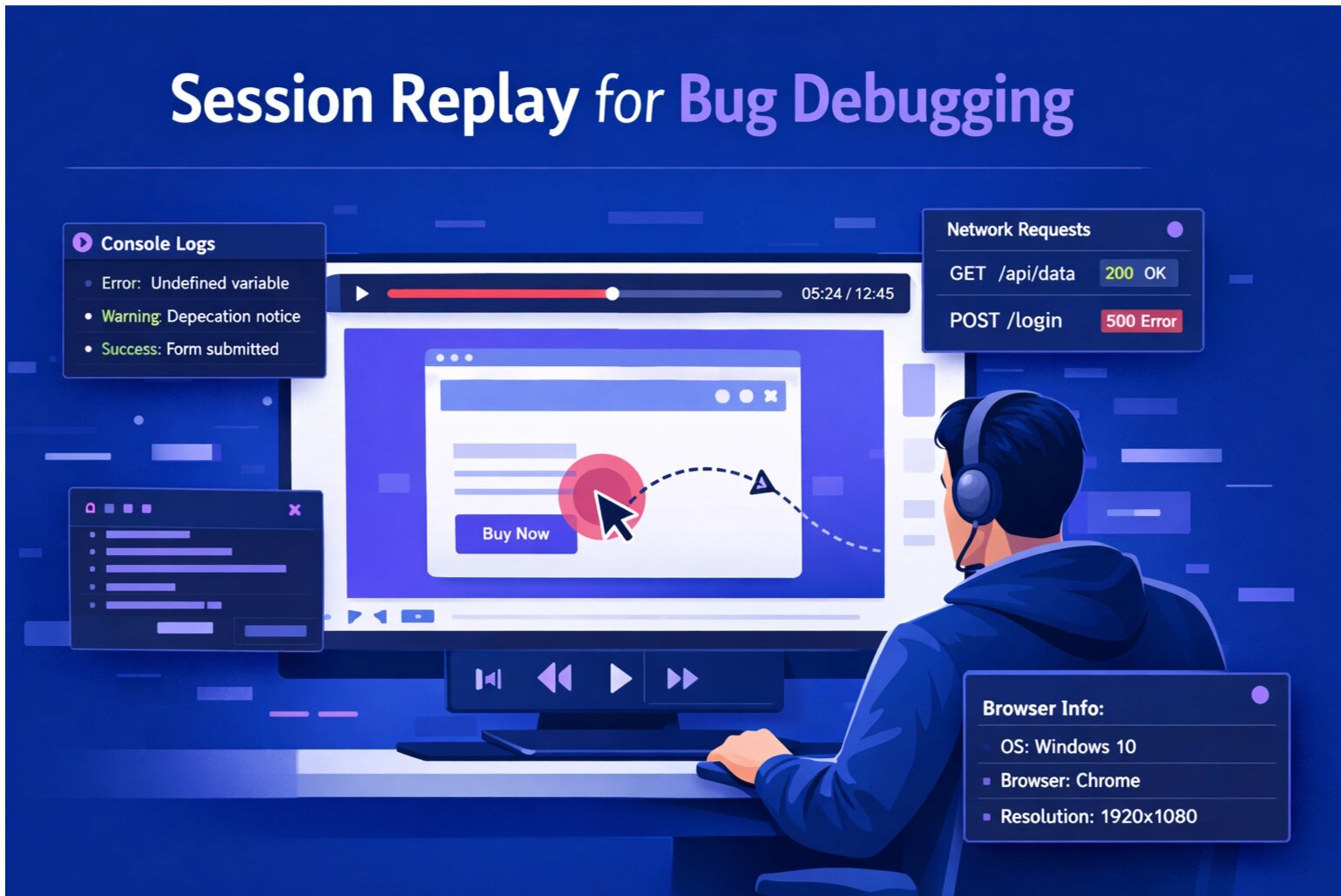 Session Replay for Bug Debugging: Watch User Sessions Instead of Asking Questions