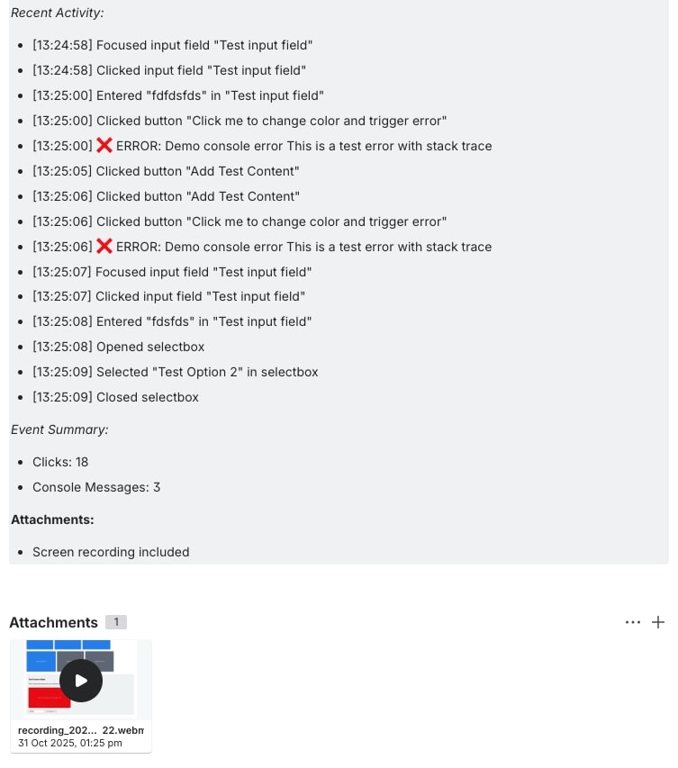 Video Recording with Auto Reproduction Steps