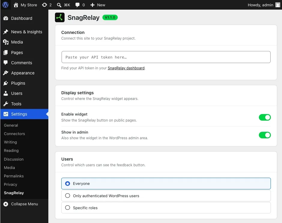 SnagRelay WordPress Plugin